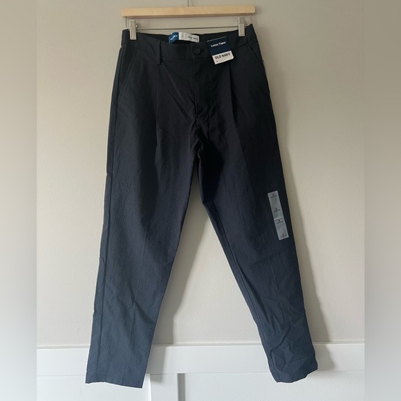 Old Navy Pants - Old Navy Loose Taper Pants Dark Blue/ Black Textured Trousers Size Small NWT